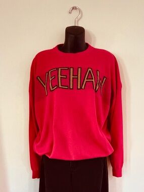Yeehaw Red Women's Crewneck Sweater by designer 2-fly Cc